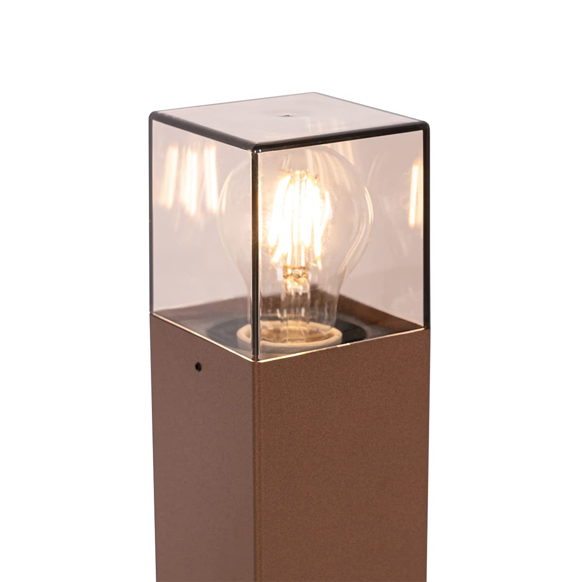 Qazqa Industrial Lámpara de exterior de pie inteligente marrón óxido 30 cm incluido WiFi P45 - Dinamarca Aluminio/Plástico Alargada Adecuado para LED Max. 1 x 4.5 Watt