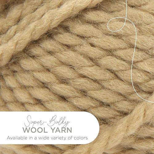 Image of Lion Brand Yarn, Wool-Ease Thick & Quick Yarn, Peanut, Tan Brown, 3 Pack