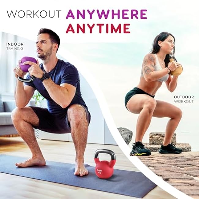 Yes4All Kettlebells 5lbs-65lbs & Kettlebell Sets Adjustable Weights, Kettlebell for Weight Training, Home Workout Equipment with Secure Grip for High Rep, Exercise Equipment