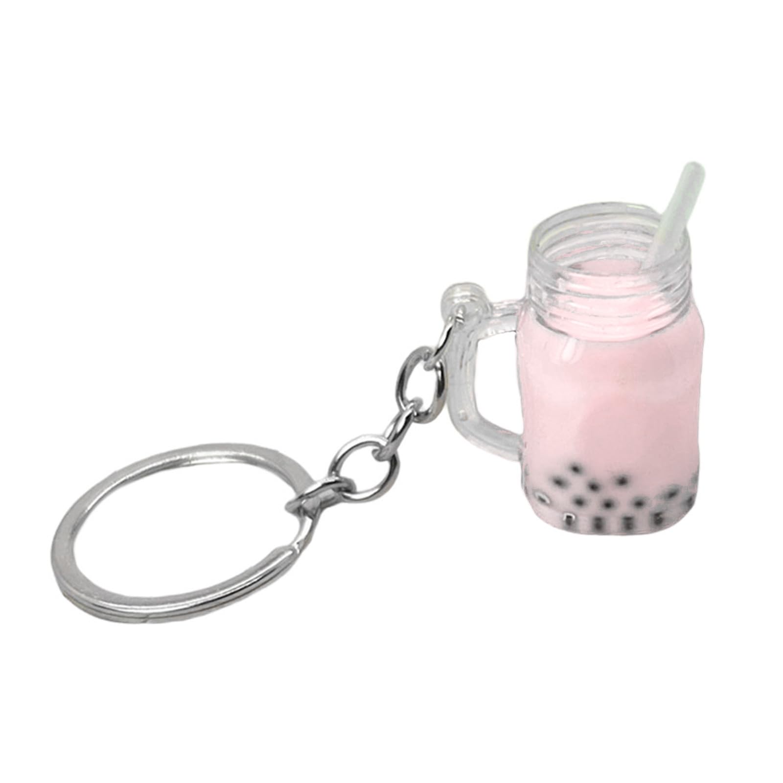 Gereiny LLLucky Cute Bubble Tea Keychain Charms KawaiiCar Backpack Keyring Bag Pendant Couple Gift Mini Cup Pendants with Keychain Rings