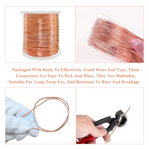 Image of 99.98% Bare Copper Wire 24Gauge (0.019 inch) 846ft (258m) Copper Wire for electroculture Gardening, Bonsai, Jewelry Making Beading Garden Plants,Ground Wire & DIY Craft (24Gauge,846FT)