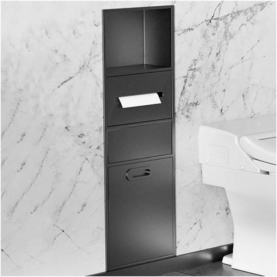 Waterproof Niche wall-Mounted Bathroom Shelf, recessed Niche Storage Rack,Brushed Stainless Steel Shower Niche Caddy, Recessed Bathroom Shelf with Trash Can, Durable Storage Solution for Sho