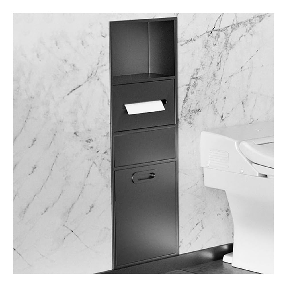 Dntum Brushed Stainless Steel Shower Niche Caddy Recessed Bathroom Shelf Insert with Trash Can Space-Saving Storage Solution Grey30X86X14Cm