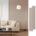 Smartstandard Wood Slat Acoustic Panels, 106" x 12.6" Each Soundpoof Wooden Slat Wall Panel - Walnut, 4 Pack