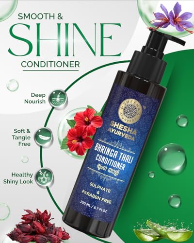 Image of Shesha Ayurveda Bhringa Thali Ayurvedic Shampoo & Conditioner Combo Kit (Sulphate & Paraben Free) 200 ML Each