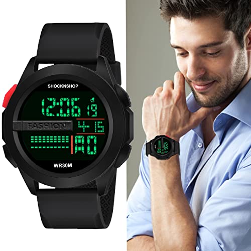 Image of Shocknshop Multifunctional Black Digital Dial Watch for Men and Boys -W30