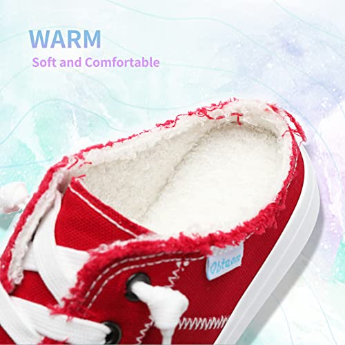Image of Obtaom Women Canvas Mules Memory Foam Clipper Fashion Sneakers Comfortable Slip-On Mule Backless Holiday Shoes
