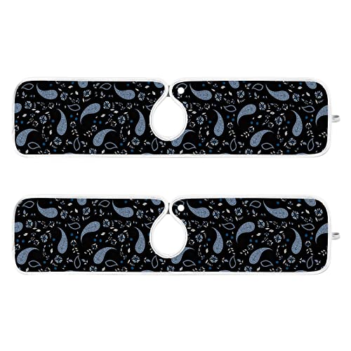 Tapis absorbant pour robinet de cuisine traditionnel - Motif cachemire - Protection contre les éclaboussures - Lavable - 12,7 x 15,1 cm Cover