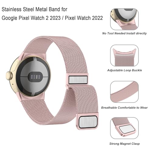 Correa Meliya acero inoxidable para Google Pixel Watch miniatura 2