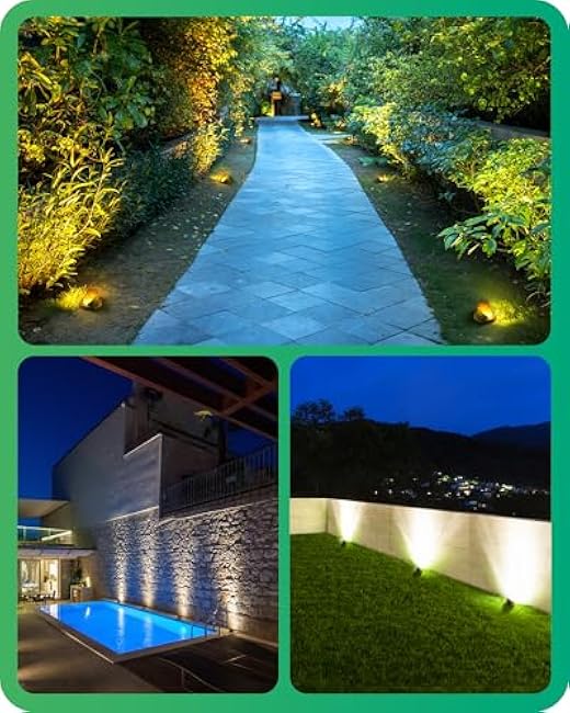 EDISHINE 8 Pack 4in Low Voltage Landscape Lighting, 8W 3000K 515LM AC/DC Outdoor In-Ground Well Lights,12-24V IP67 Waterproof LED Paver Lights for Pathway Driveway Yard Garden, Shielded Top