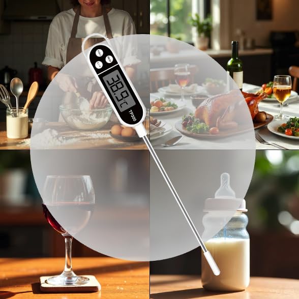 Meat Thermometer - Waterproof Food Thermometer with Backlight & Magnet, Fast Accurate Probe for Kitchen Cooking, BBQ, Grill, Oven, Candy, Deep Fry - Image 6