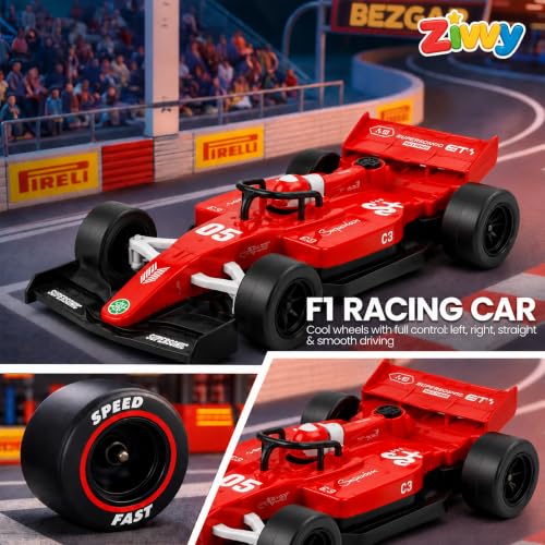 Image of F1 Remote Control Car - Red | Toys for Boys & Girls | rc car 4x4 | Toy Car| High-Speed RC Toy Car | LED Headlight | Smoke Feature | Birthday Gift for Kids