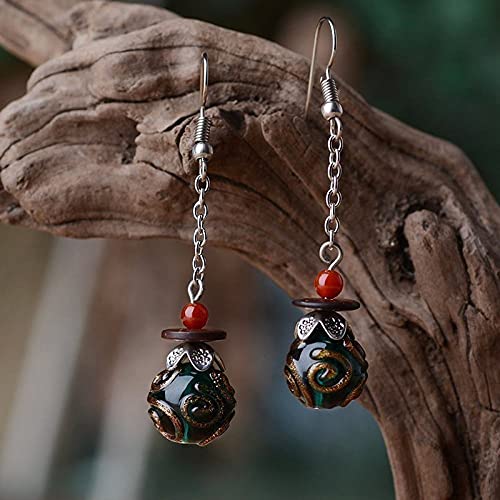 QYQMYK Ohrring Sommer Elegante Handgemachte Ohrringe Klassische Glas Ohrringe Einfache Und Frische Perlen Ohrringe Mode Dangle Drop Ohrring Einzigartiges Schmuckgeschenk Cover