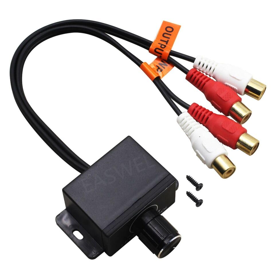 Car Home Audio Amplifier Bass RCA Gain Level Volume Control Knob LC-1 Black I5U3