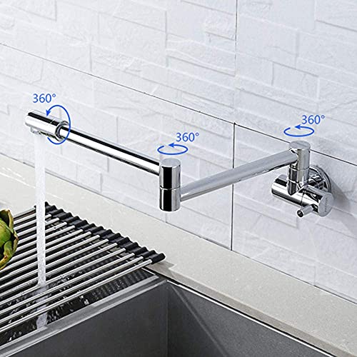 Robinet eau froide de cuisine à bras pivotant et finition chrome poli