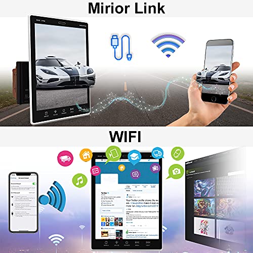 image for UNITOPSCI Double Din Android Car Stereo 9.5 Inch Vertical Touch Screen