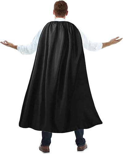 Capa y máscaras de superhéroe para adultos, capa de vampiro de Halloween, para hombres y mujeres, capa de superhéroe para fiesta de disfraces Negro