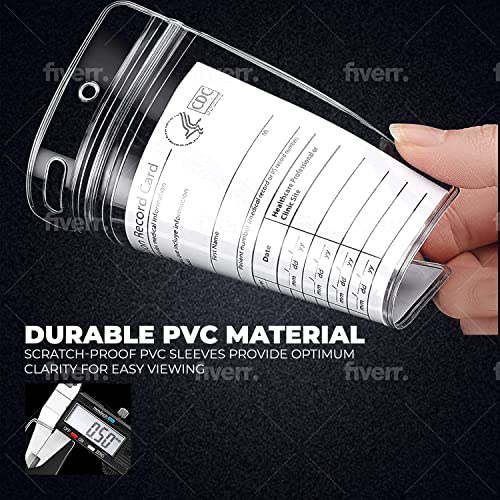 cdc 4x3 vaccination card holder 10pk waterproof scratch less and zip resealable id badge holder immunization covid card protector holde name tag id badge cover sleeve pouch immunization card