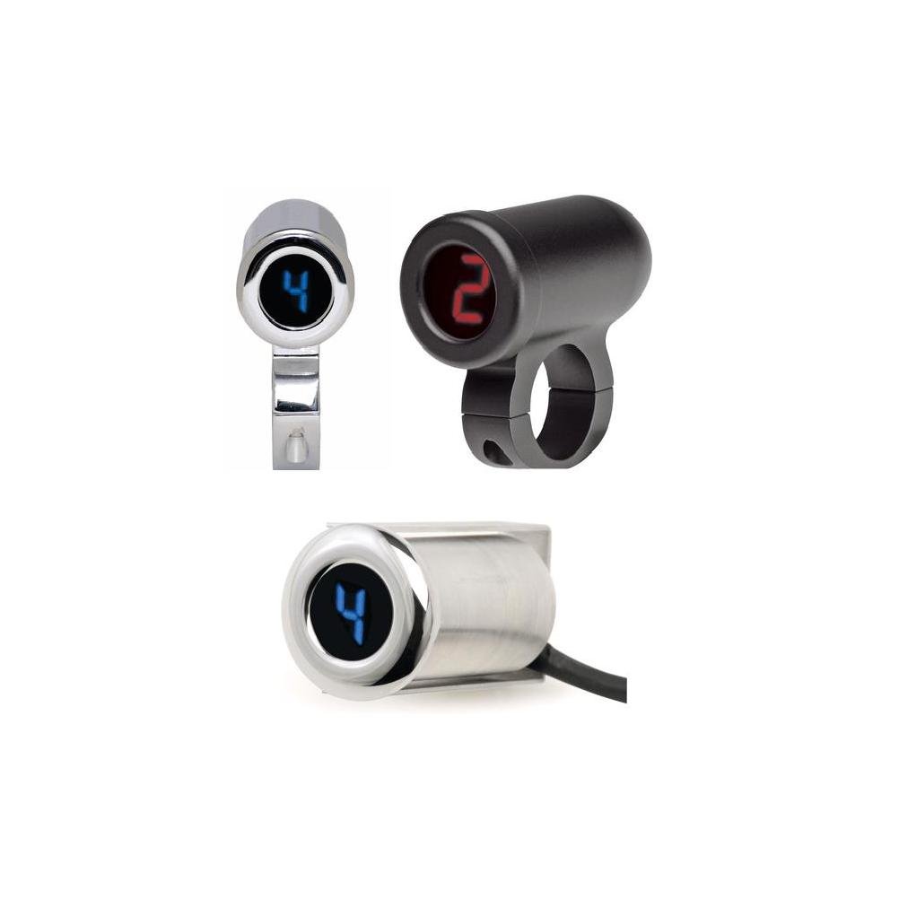 Dakota Digital PGR-1000 Series Blue Programmable 1 in. Handlebar Mount Gear Indicator - 1 inches
