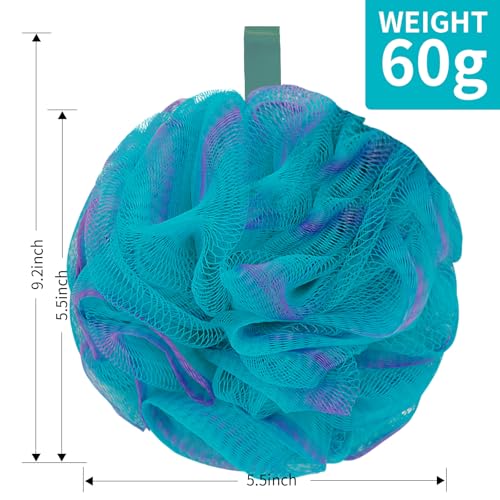 Carrie Joe Loofah Sponge Soft Mesh Shower Puffs for Body Wash Bath Sponge Body Scrubber for Women & Men Body Exfoliator-Bathing Accessories(60G L 4Pcs) - Thumbnail 2