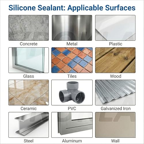 Image of Black Waterproof Silicone Sealant Super Strong 9900 Water Sealant Fast Drying Leakage Repair Adhesive Durable Weatherproof Silicon Glue Paste for Roof Concrete Water Tank (750gm, Pack of 2)