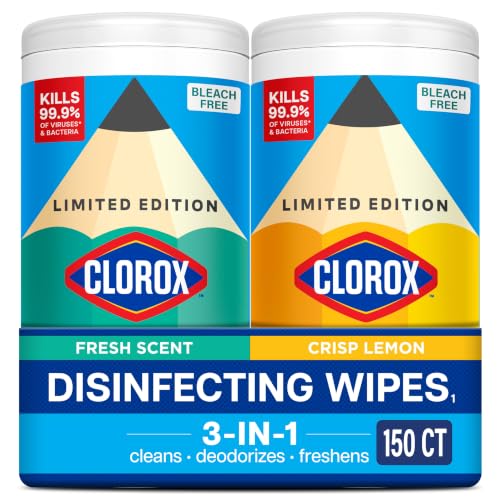 Clorox Disinfecting Wipes Back to School Variety Pack, 75 Count Each, Pack of 2 (Package May Vary)