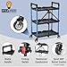 WORKPRO 3-Tier Collapsible Service Cart, 210 LBS Foldable Utility Service Cart with Wheels, Portable Tool Cart for Garage, Warehouse, Home, Restaurant, Office (No Assembly Required)