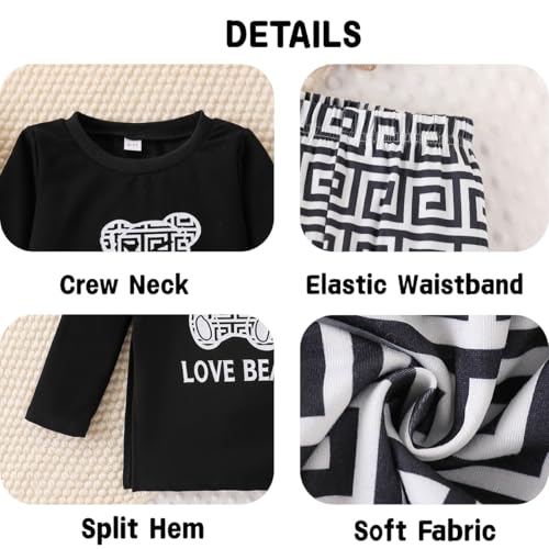 Image of Tween Girl's Letter Print Top + Jogger Pants 2 Piece Outfit Set Kids Clothing, Sizes 6-14 Years