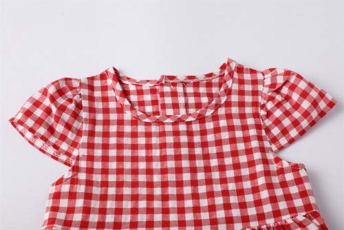 Image of HILEELANG Toddler Little Girl Summer Dress Sleeveless Cotton Casual Flower Shirt Playwear Jumper Skirt Sundress