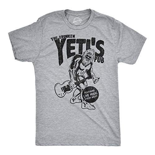 Drunken Yeti Pub T Shirt Funny Bigfoot Hilarious Sarcastic Drinking Tee for Guys