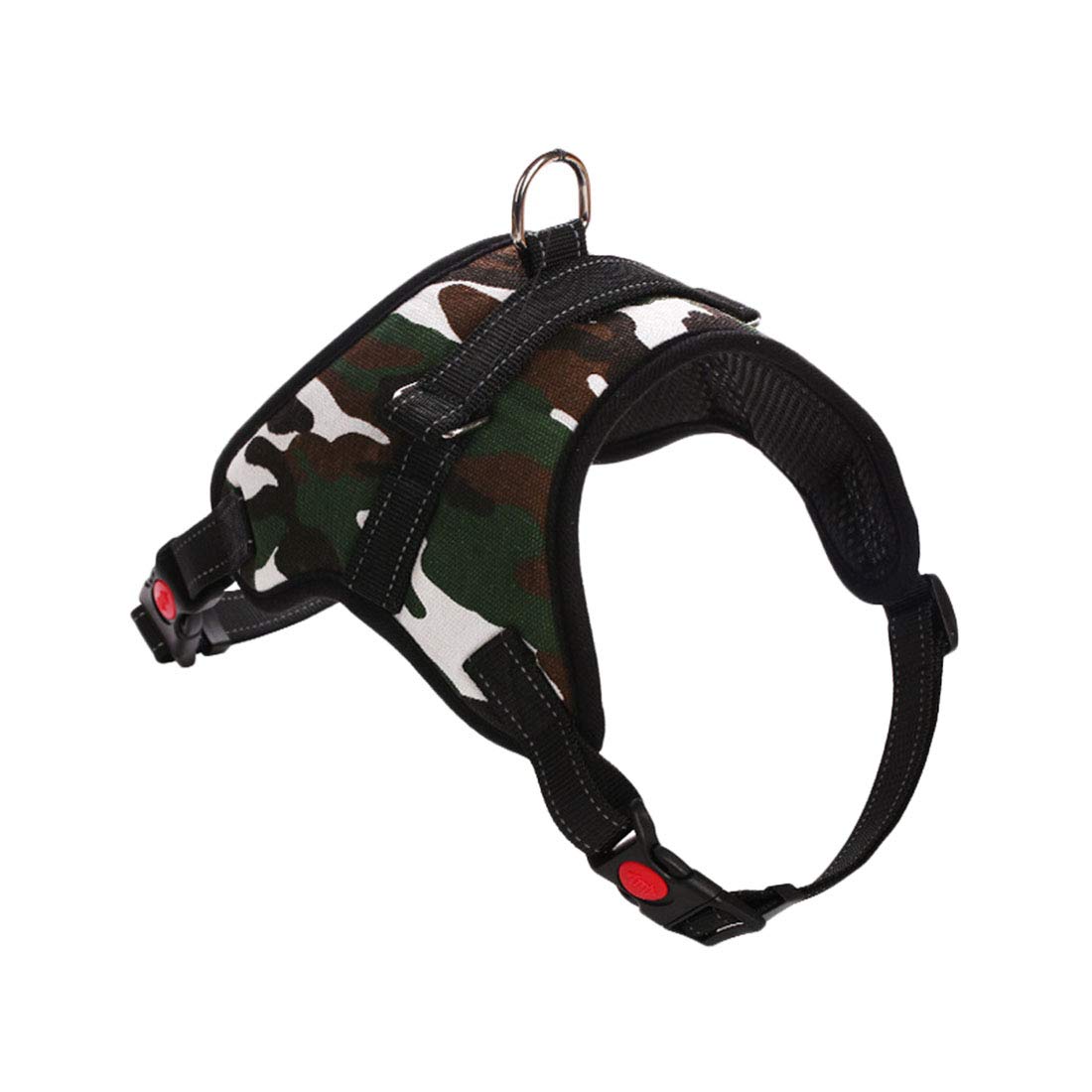 Dog Harness Anti Pull Nylon No Pull Chest Harness Adjustable Pet Car Harness Chest Strap for Small Medium Large Dogs Reflective Running Harness (tarnen green, S)