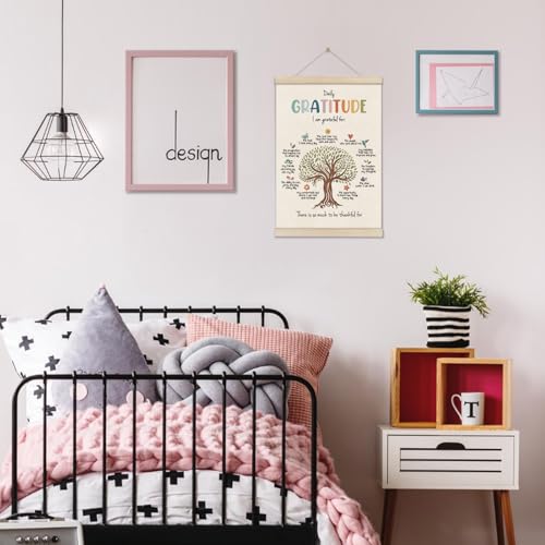 Image of DOI-LANEE Inspirational Motivational Daily Gratitude Poster Hanger Frame, Mental Health Affirmation Wall Art 16x12 Inch, Therapy Counseling Office Wall Decor, Psychology Gifts