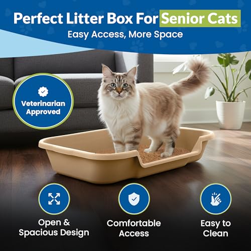 Kit de 2 areneros grandes para gato con entrada baja miniatura 2