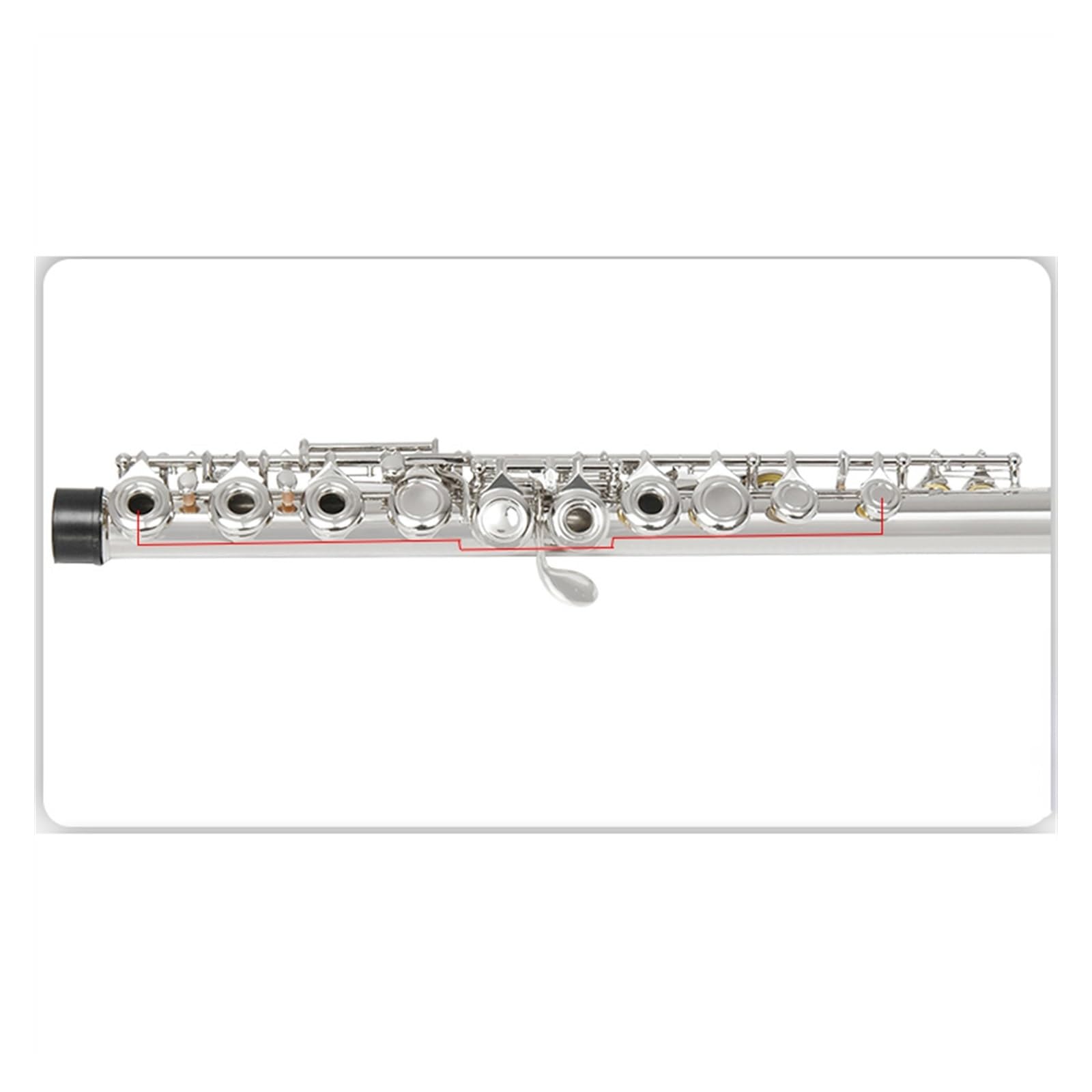 Flûte Flûte en argent nickelé à 16 trous, Instrument à double usage avec clé E et tonalité C adapté aux débutants
