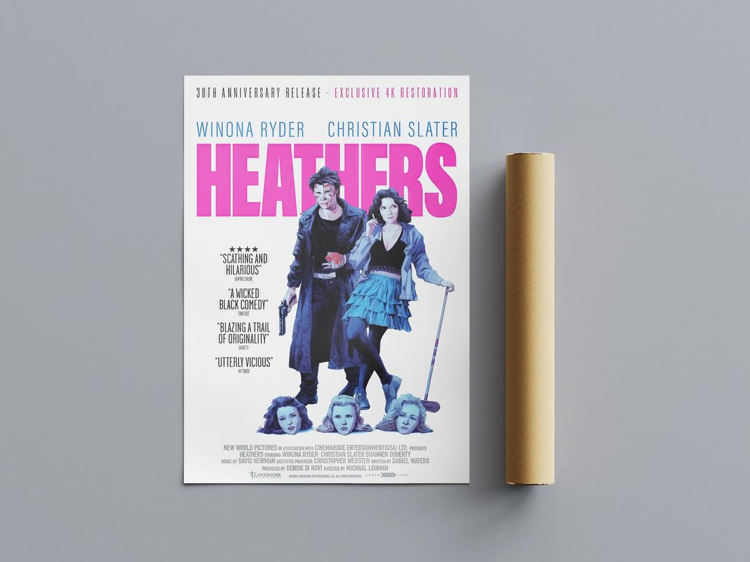 Pixie Posters Multi Colour Cult Classic Movie Posters Heathers Wall Art (A3 Size 29.7Cmx42cm)