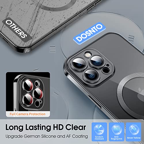 Magnetic Clear For Iphone 14 Pro Case With Magsafe [Integrated Camera Protection Glass] [Original Iphone Exterior] Silicone Cover Slim Thin [Non-Yellowing] Anti-Fingerprint Scratch Wireless Charging #TOP3
