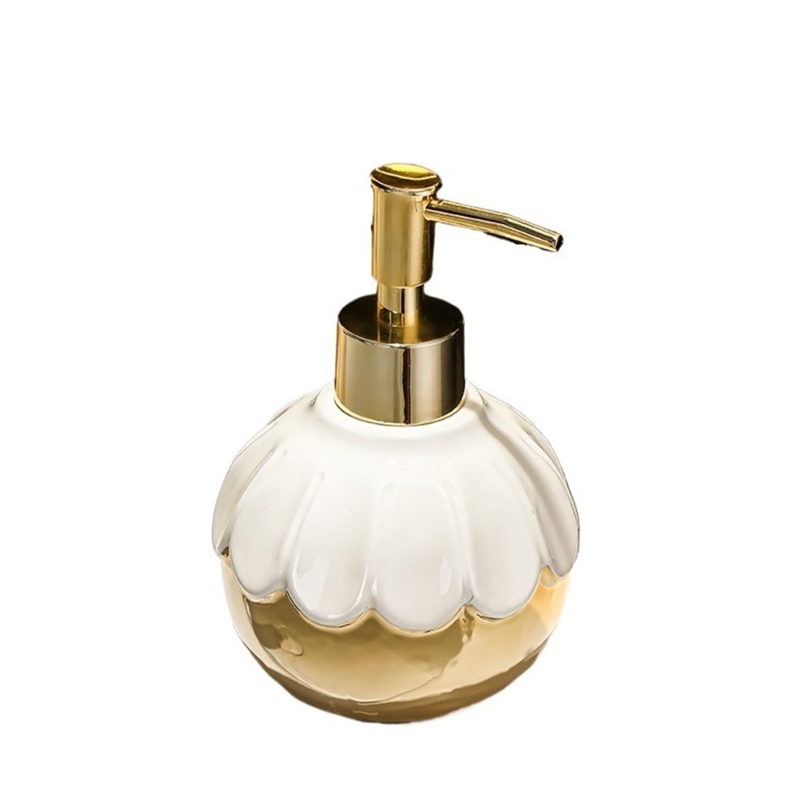 soap dispenser 350ML Hotel Bathroom Decoration Countertop Soap Dispenser Light Luxury Creative Ceramic Bottle(White)