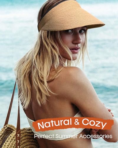 FURTALK Straw Sun Visor Hat
