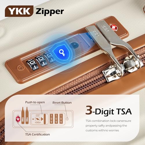 Luggage Set 3 Piece Luggage with PC+ABS Hardshell TSA Lock Spinner Wheels Carry on Lightweight Suitcase，Cup Holder,YKK Zippers (Green, 5 piece sets(20/24/28/DB/TB))4