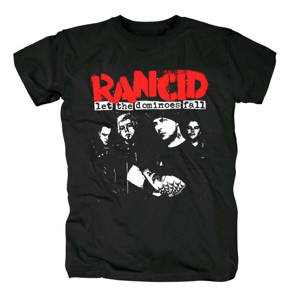 GUEWBF Rancid Let The Dominoes Fall Punk Black T-Shirt BlackM