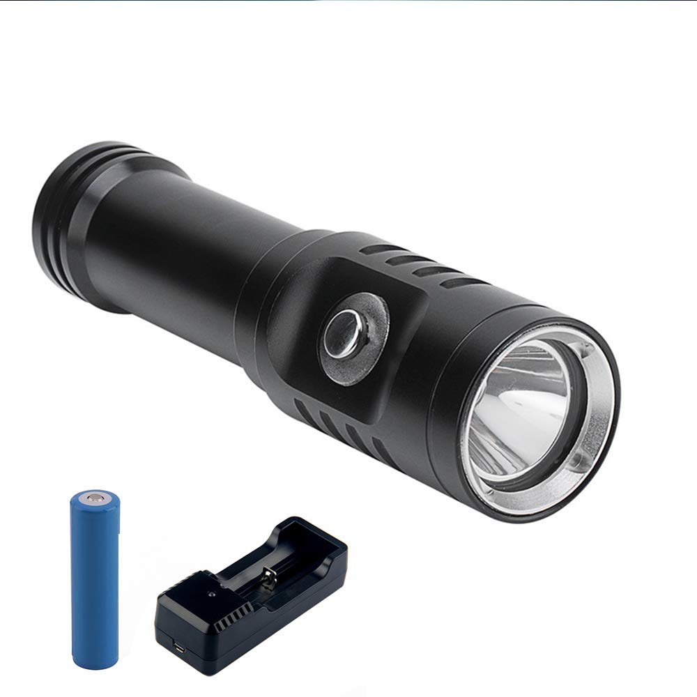 Professional 1000 Lumen Diving Flashlight, Bright Submarine Light Scuba Safety Lights Waterproof Underwater Torch for Outdoor Under Water Sports