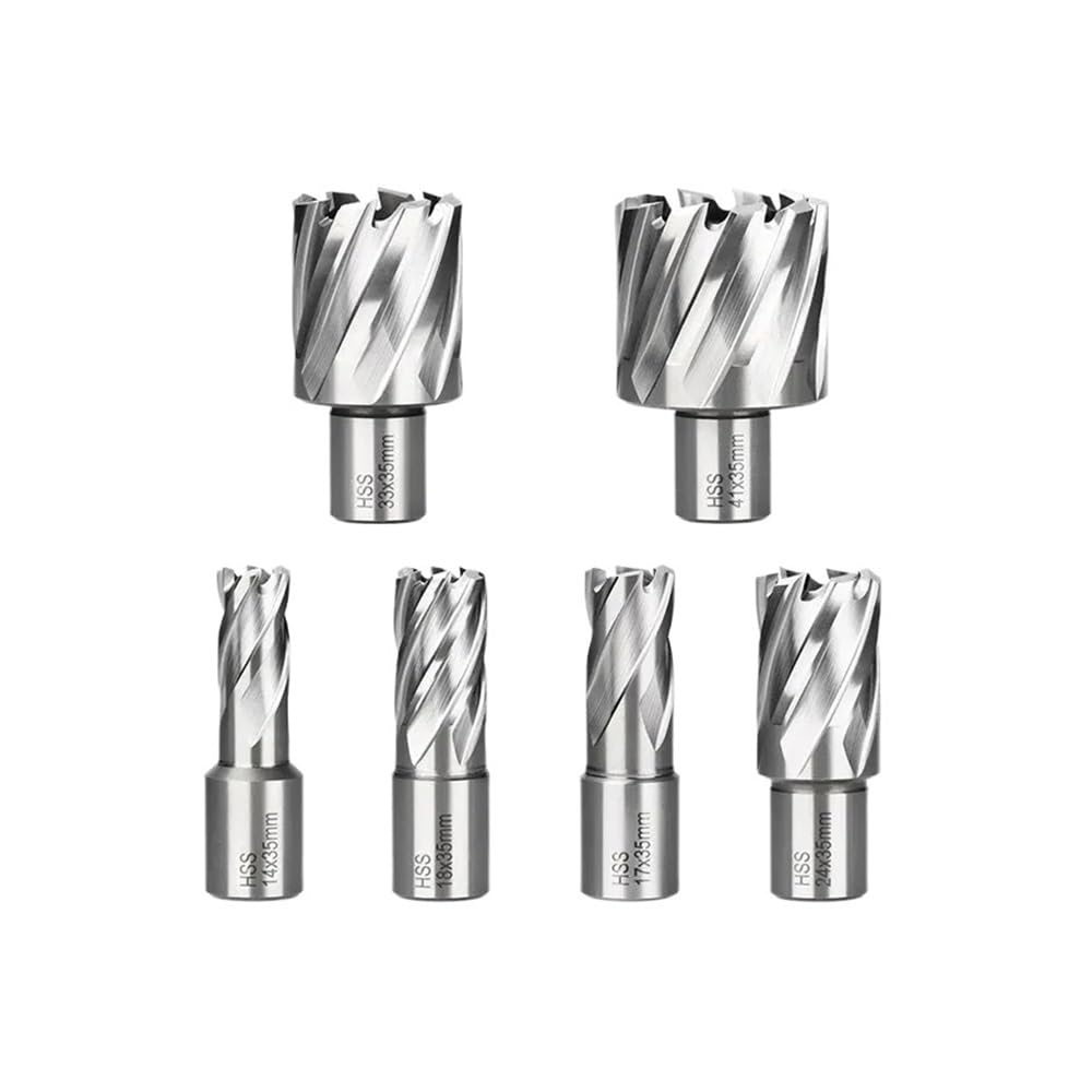 CMCP HSS Annular Cutter 6-60mm Core Drill Bit 19mm Weldon Shank Hollow Hole Saw Fit for Metal Tool(8x35mm)
