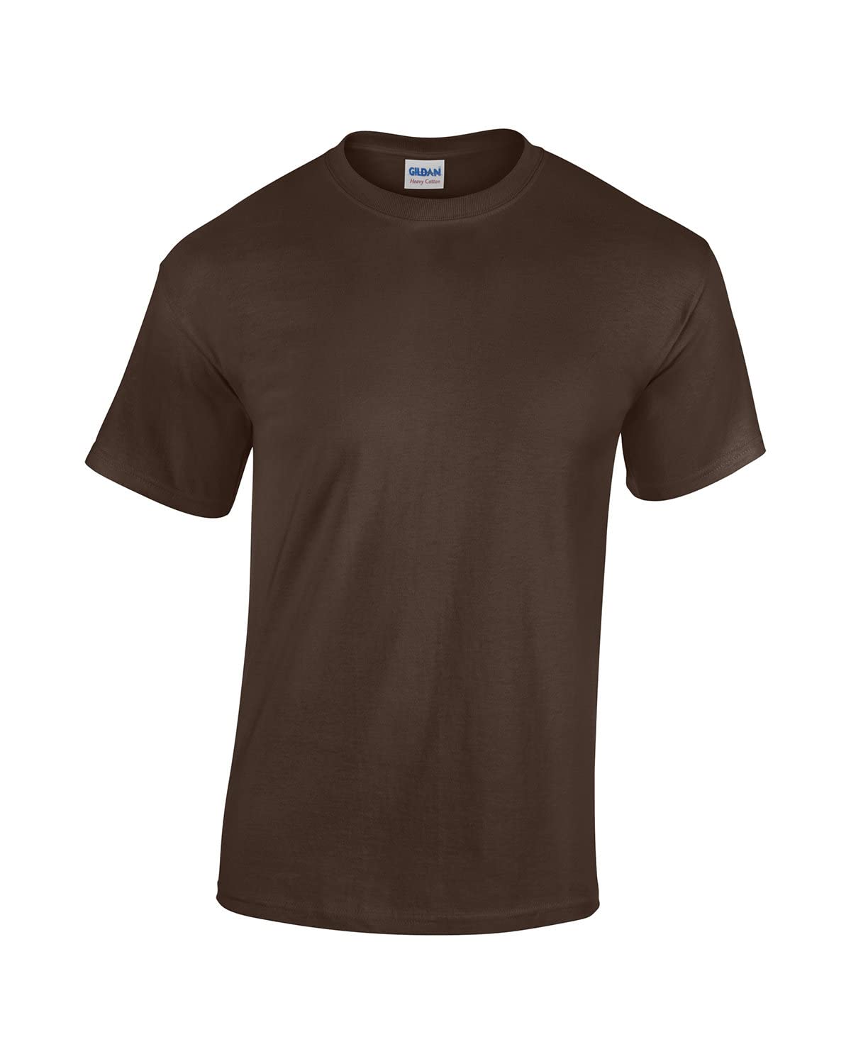 T-shirt vierge Gildan anti-déformation en coton chocolat taille S