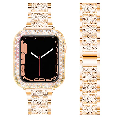 DEALELE Bands and Case Compatible with Apple Watch Series 9/8 / 7 (41mm)