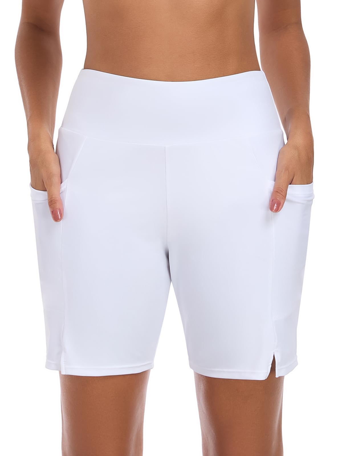 RELLECIGA Women's High Waisted Swim Board Shorts 7" Swimsuit Bottom Trunks with Liner