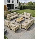 LANOX Gartenlounge Set 9 Personen Aluminium Beige