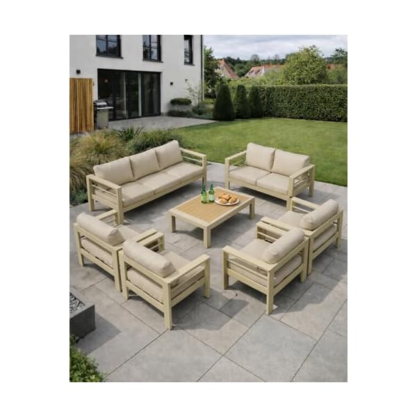 LANOX Gartenlounge Set 9 Personen Aluminium Beige