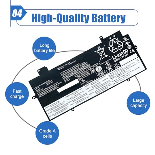 Image of 57Wh L20C4P71 L20M4P71 Laptop Battery Replacement for Lenovo ThinkPad X1 Carbon 10th Gen X1 9th Gen 9 2021 Yoga 6th 7th Gen 2022 Series 5B10W13974 SB10T83216 L20D4P71 L20L4P71 15.44V 3695mAh