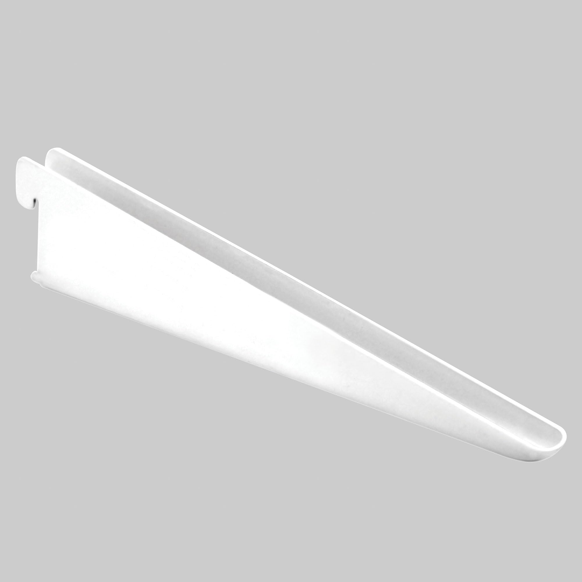 Twin Slot Wall Mounted Bracket, White, 170mm, Pack of 10, Wall Shelf Support Bracket for Adjustable Uprights, Heavy Duty Steel Shelving Rack for Shed, Garage, Office, Home Storage, Easy Assembly