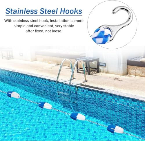 Schwimmbad-Sicherheitsseil – Hohe Auftriebs-Trennbahnlinie für verbesserte Poolsicherheit, langlebige und starke Poolausrüstung, ideal für sichere Schwimmbereiche